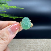 RealJade® "Signature Signet" 18K Yellow Gold Green Jadeite Jade Diamonds PiXiu Ring