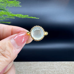 RealJade® "Signature Signet" 18K Yellow Gold Icy Jadeite Jade Diamonds Ring